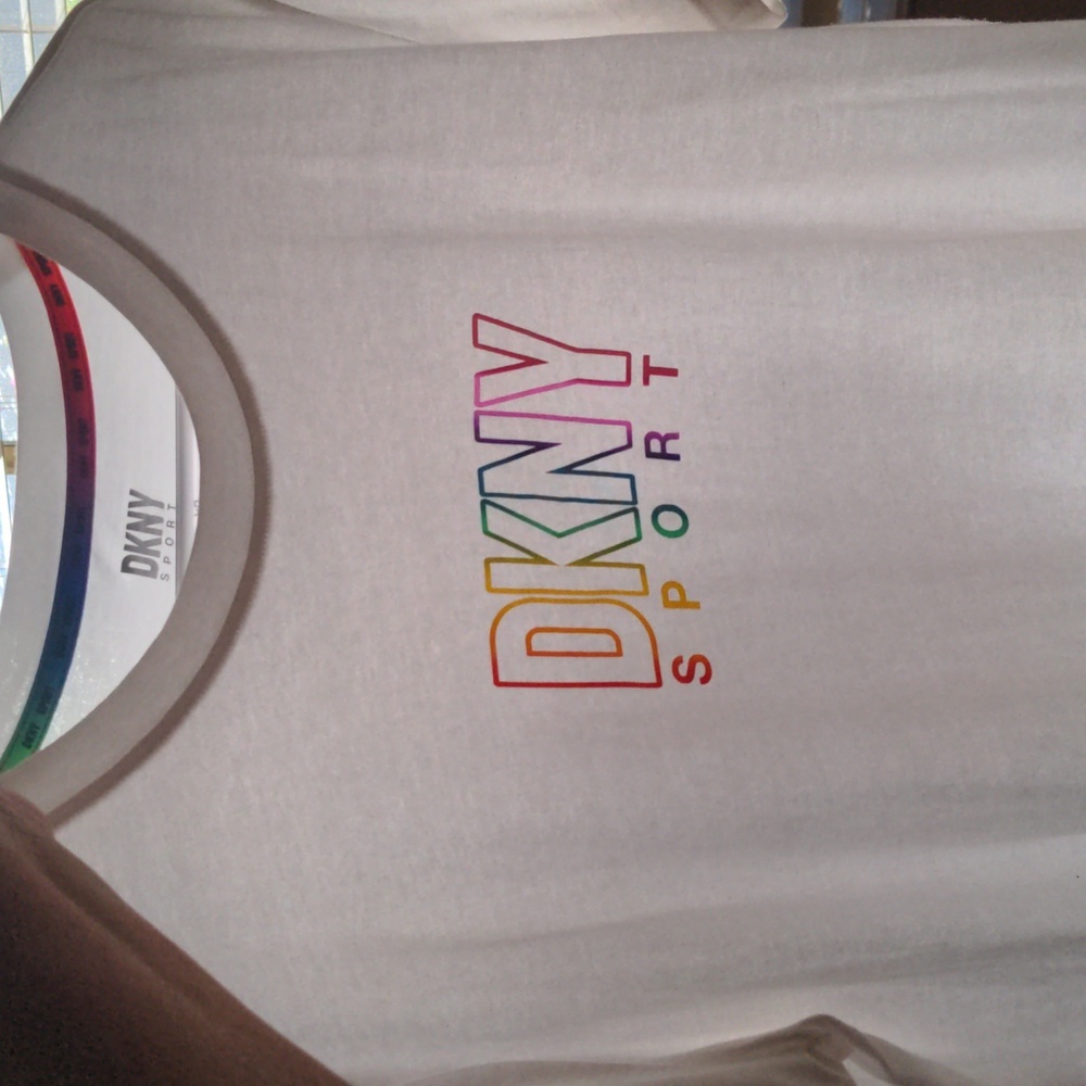 DKNY White Tee with Multicolor Logo